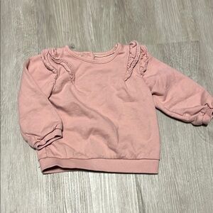 Kids Pink Ruffle Sweatshirt